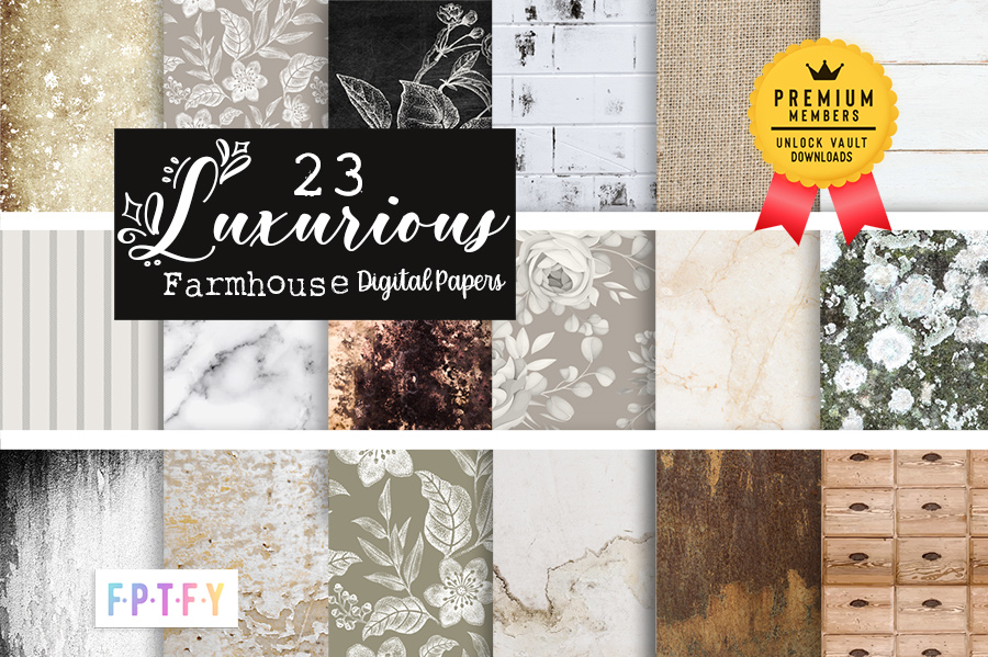 23 Luxurious Farmhouse Digital Scrapbooking Paper