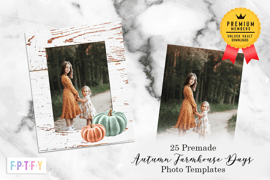 25 premade Farmhouse Autumn days Photo Templates