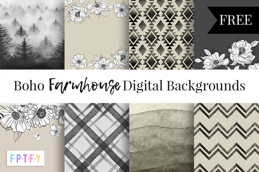 Free Boho Farmhouse Digital Scrapbooking Paper