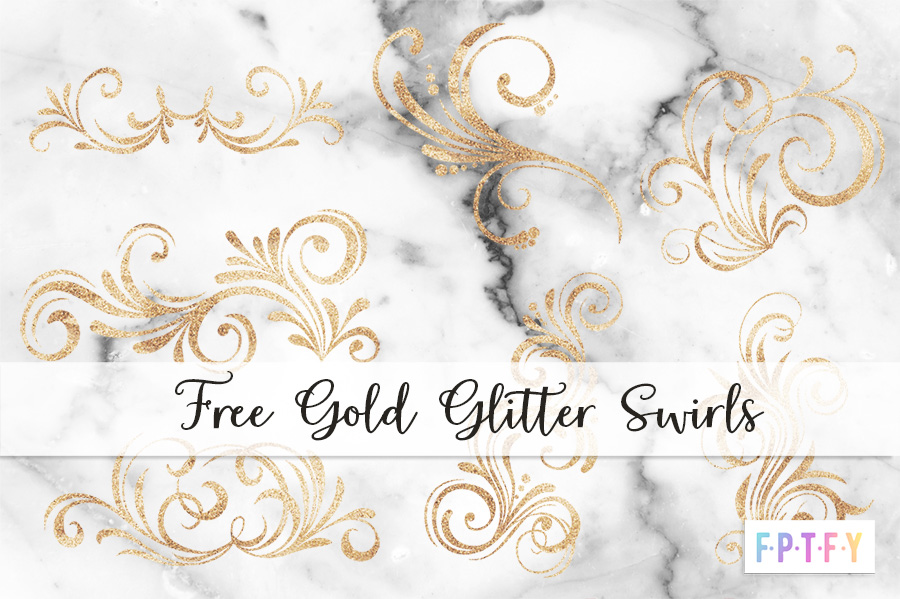 Free Gold Glitter Swirls