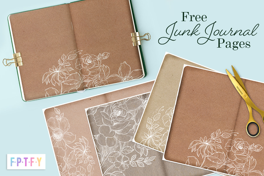 Free Junk Journal Printable Pages Cardboard Florals