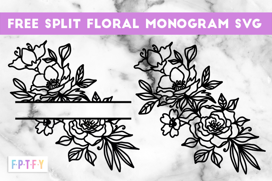 Free Split Floral Monogram SVG - Free Pretty Things For You