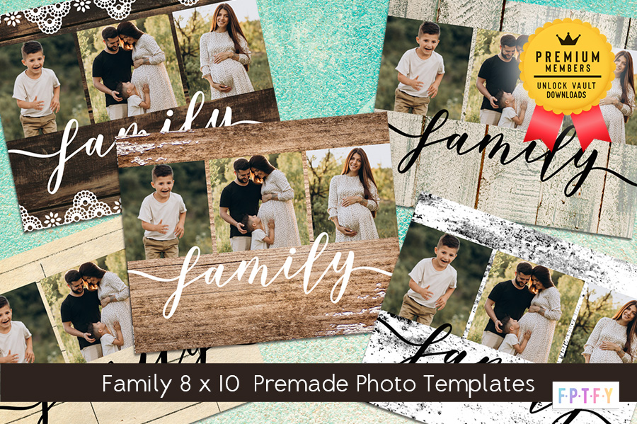 Family 8x10 Winter Farmhouse Photo Templates