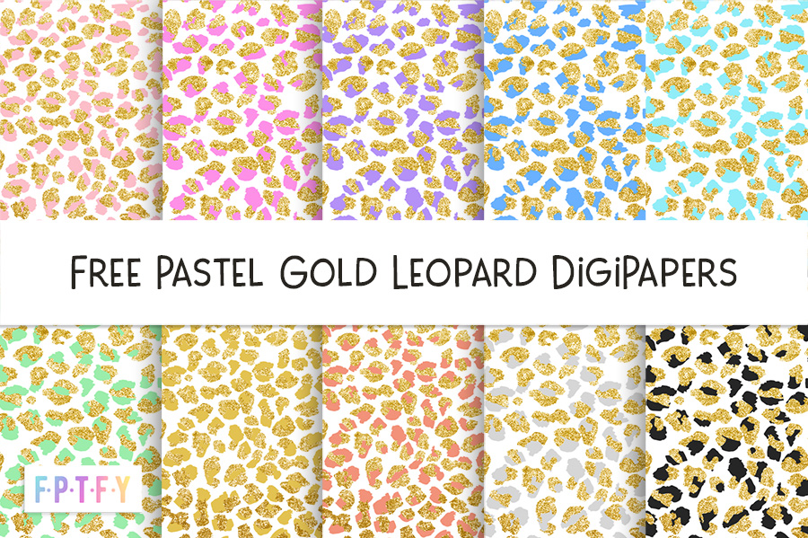 10 Free Pastel Gold Leopard Digital Paper