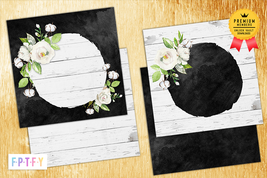 Elegant Black White Floral Wood Farmhouse Templates