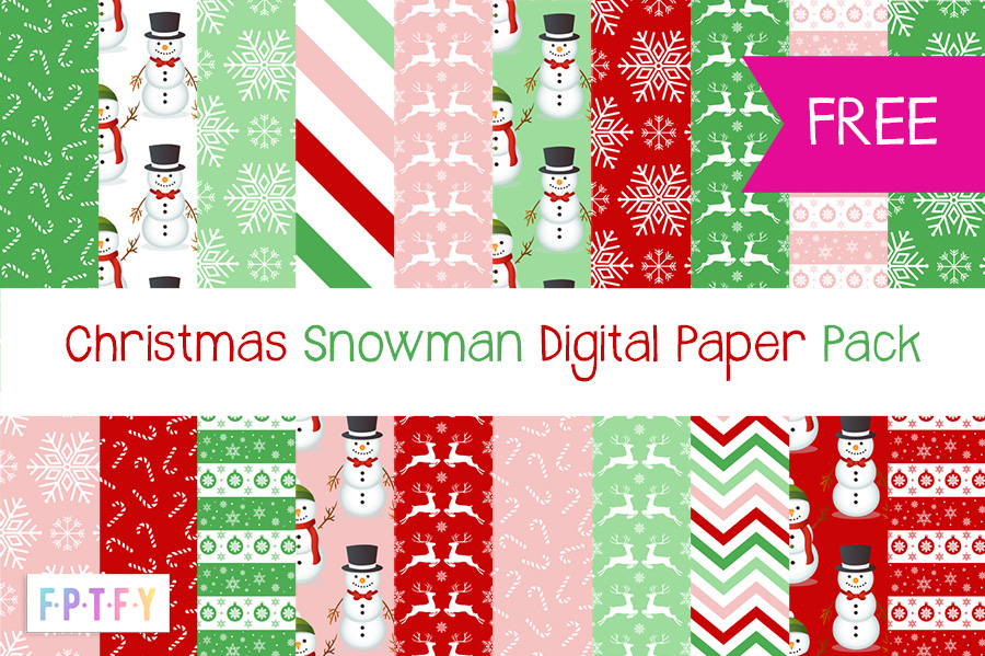 FREE Christmas Snowman Digital Paper