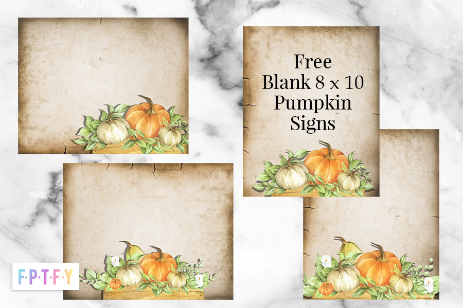 Free Blank 8x10 Pumpkin Signs