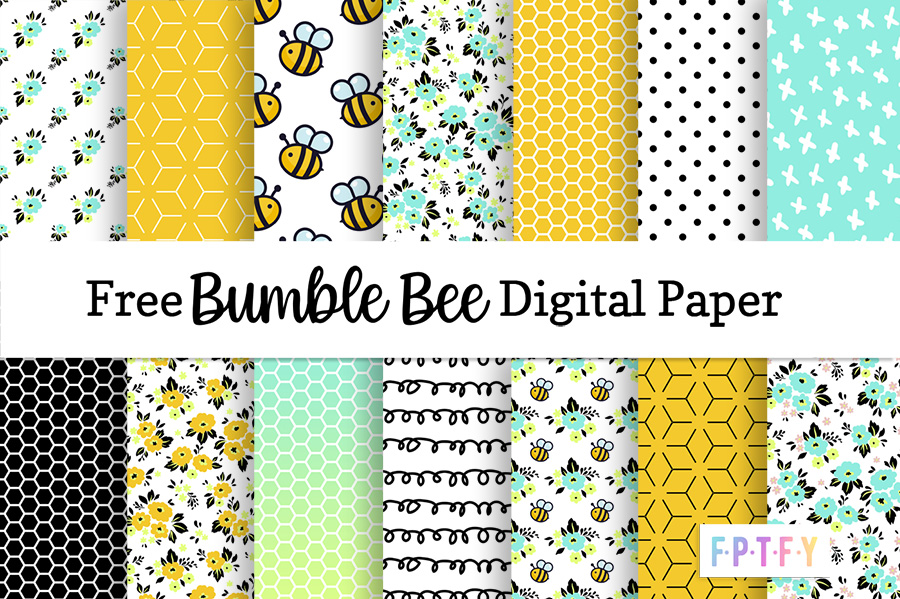 Free Bumble Bee Digital Papers