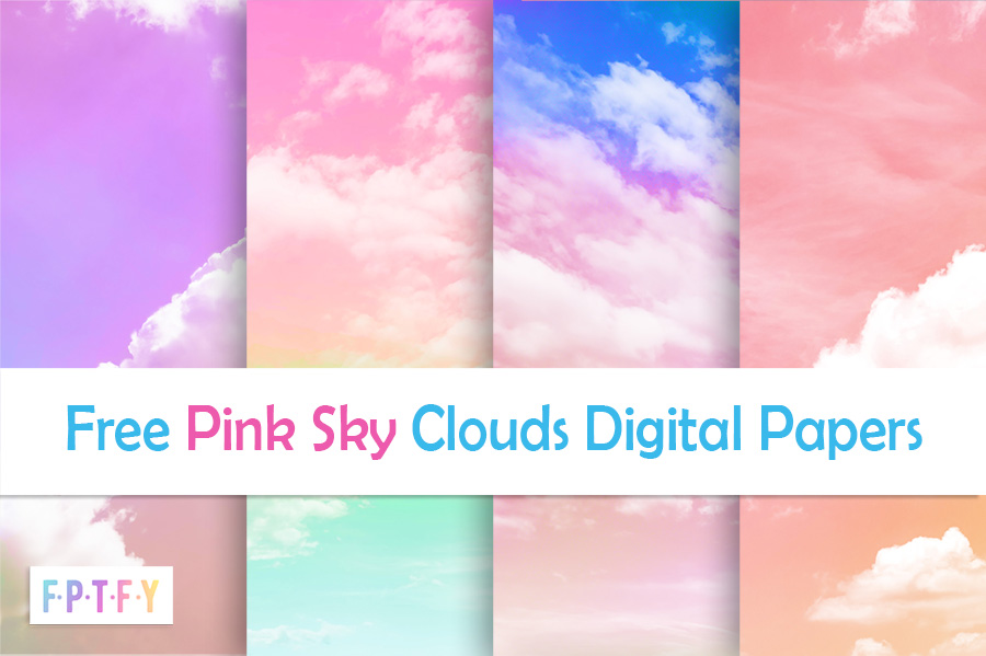 Free Pink Sky Clouds Digital Papers