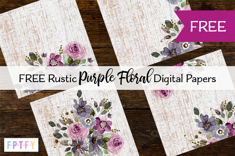 Free Rustic Farmhouse Purple Floral Digital Paper