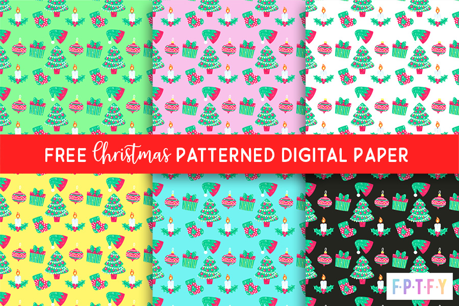 Free Christmas Patterned Digital Paper