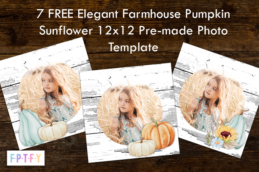 Free Elegant Farmhouse Pumpkin Sunflower Photo Template