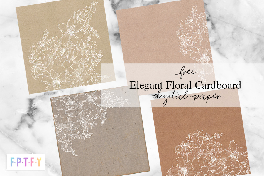 Free Elegant Floral Cardboard Digital Paper