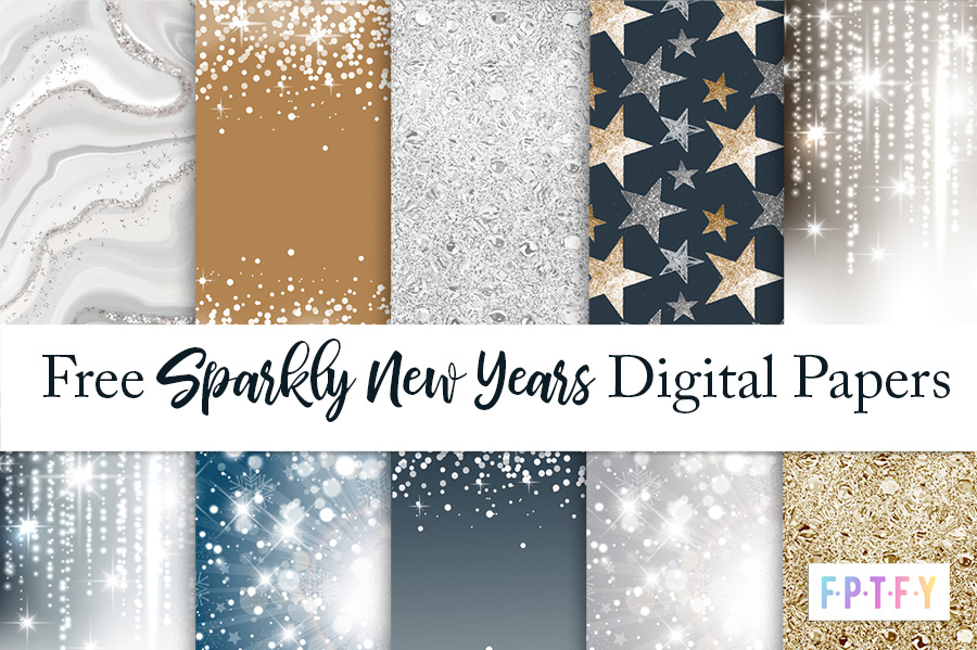 Free Sparkly New Year Digital Paper