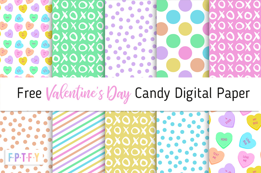 Free Valentines Day Candy Digital Paper