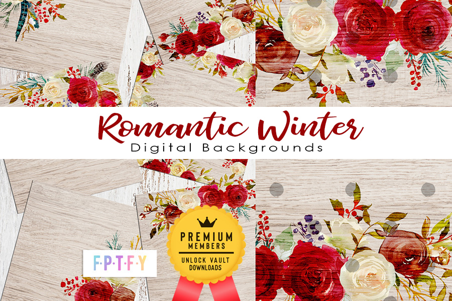 Romantic Winter Digital Backgrounds