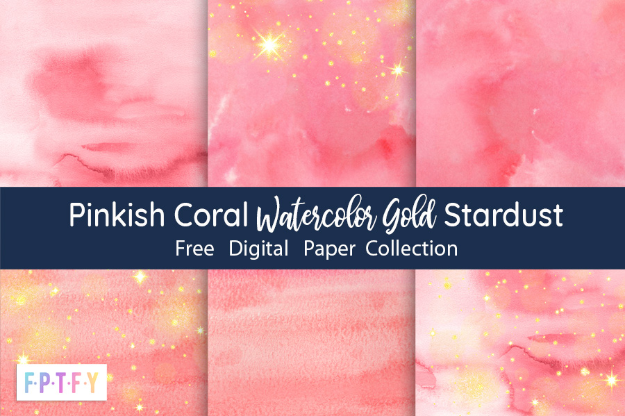 Free watercolor coral digital papers