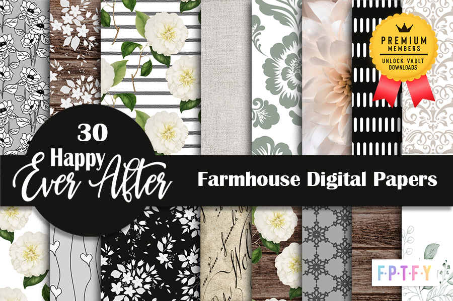 Happy Ever After Farmhouse Digital Paper