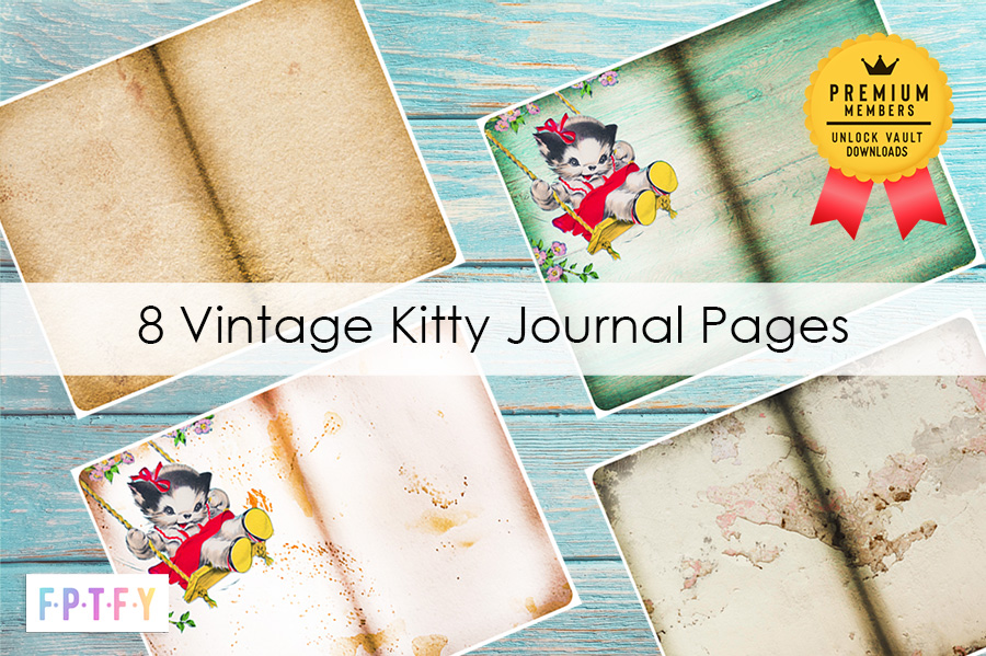 Vintage Kitty Journal Pages