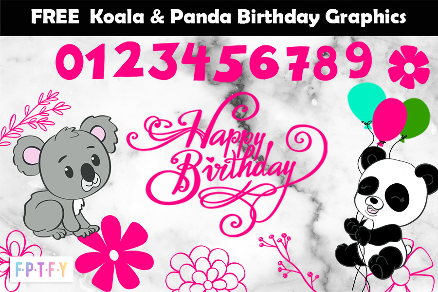 FREE Koala and Panda Birthday Graphics