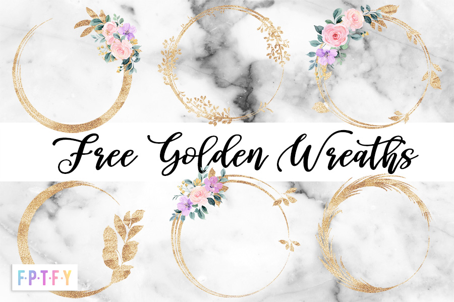 Free Golden Wreaths Clip Art