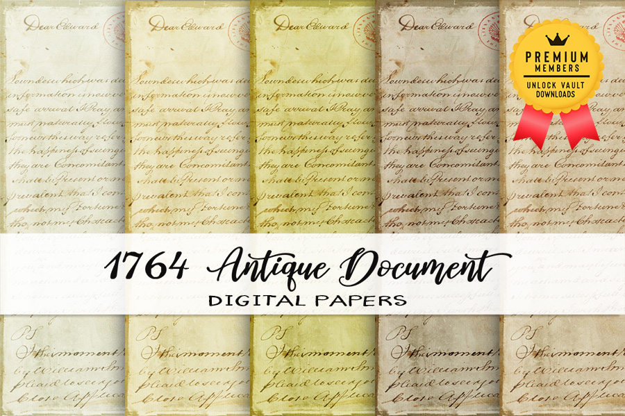 1764 Antique Document Digital Paper