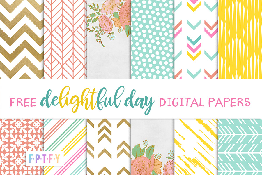 Free Delightful Day Digital Papers