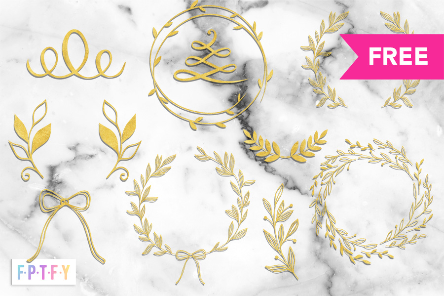 Free Gold Wreath Graphics