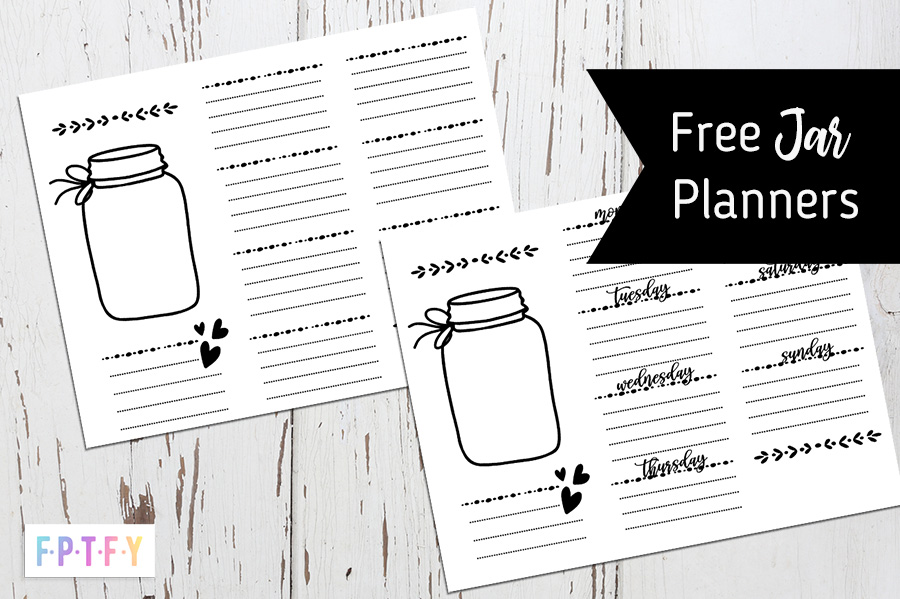 Free Jar Planners Printables