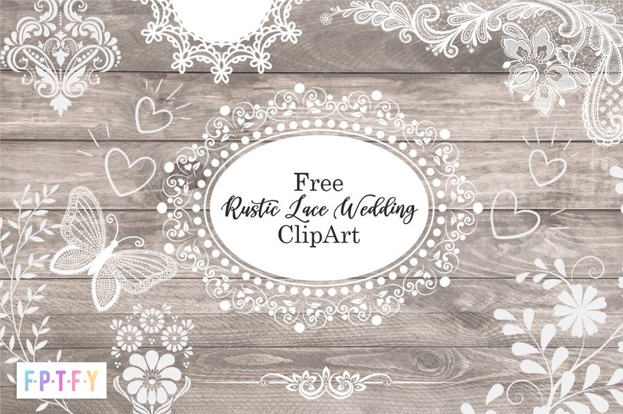 Free Rustic Lace Wedding Clip Art