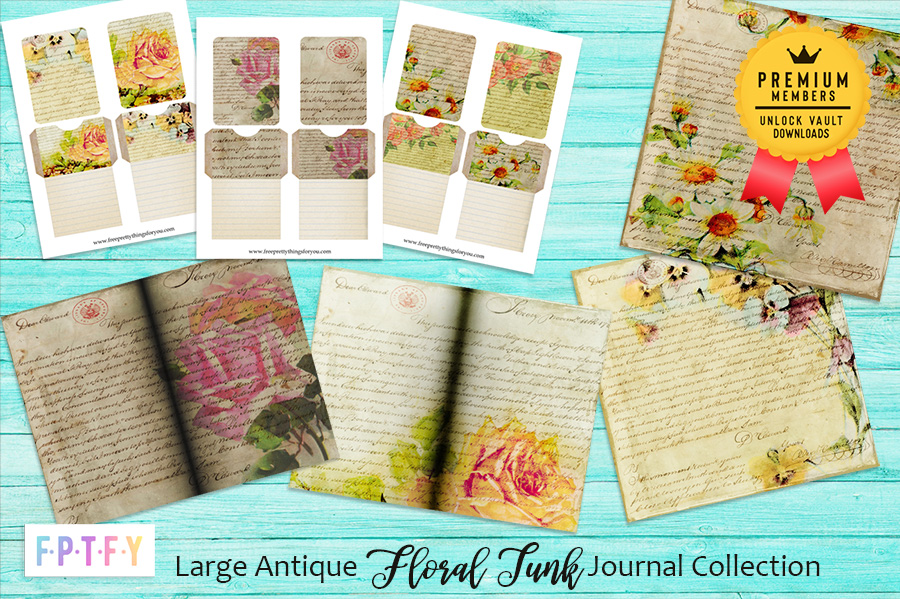 Large Antique Floral Junk Journal Collection