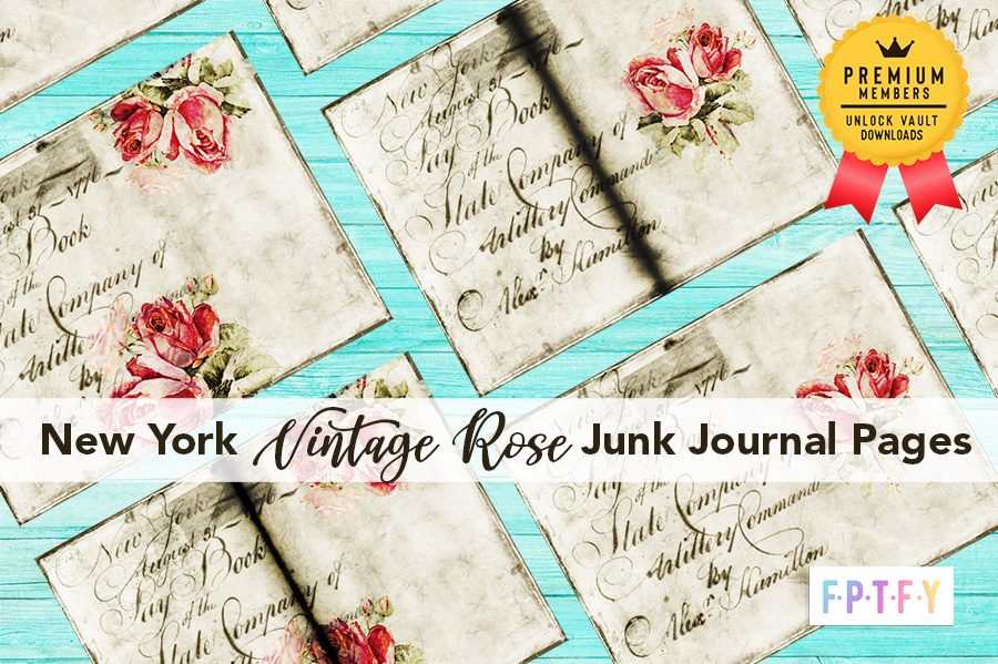 New York Vintage Rose Junk Journal Pages