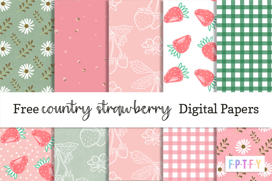 Free Country Strawberry Digital Paper