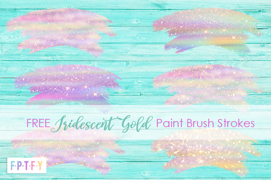 Free Iridescent Gold Paint Brush Strokes