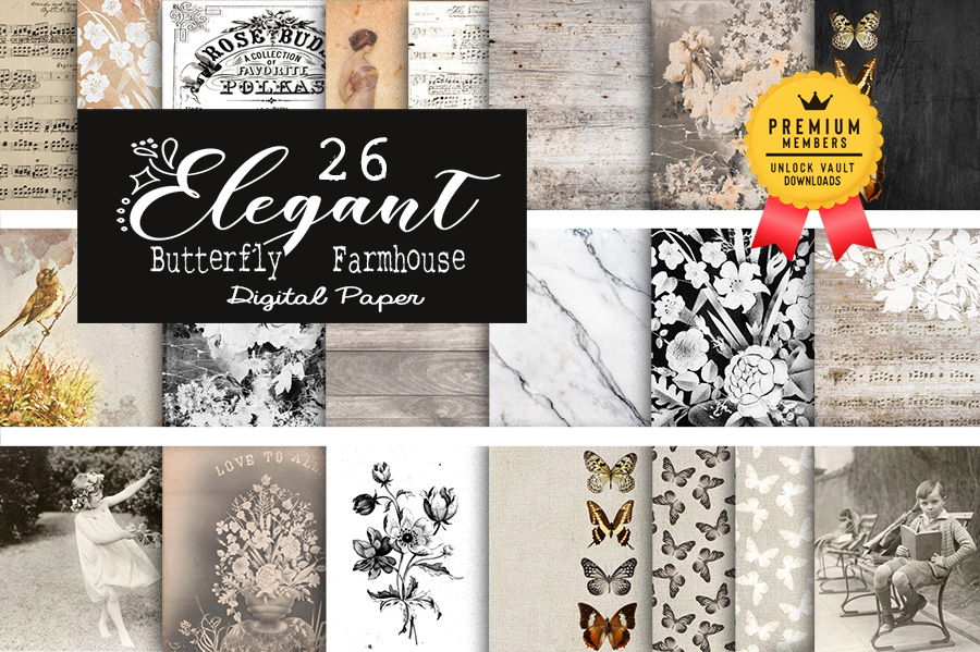 Elegant Butterfly Farmhouse Digital Collection