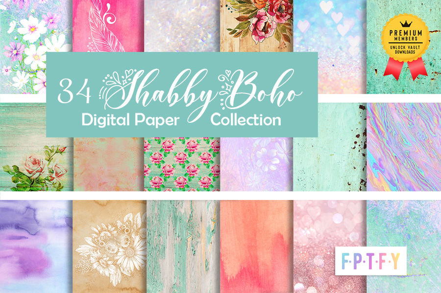Shabby Boho Digital Papers