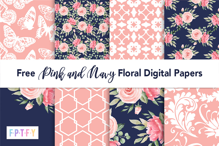 Digital Paper Floral Pink Scrapbook By FOXYdigitalart