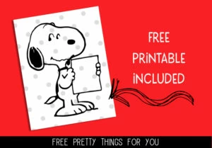 Free Snoopy Holding a Sign Printable