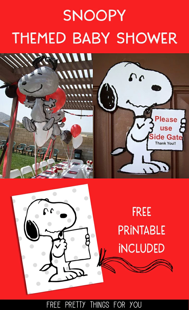 Free Snoopy Holding a Sign Printable