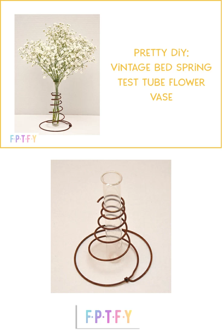 Pretty diy vintage bed spring and test Tube
