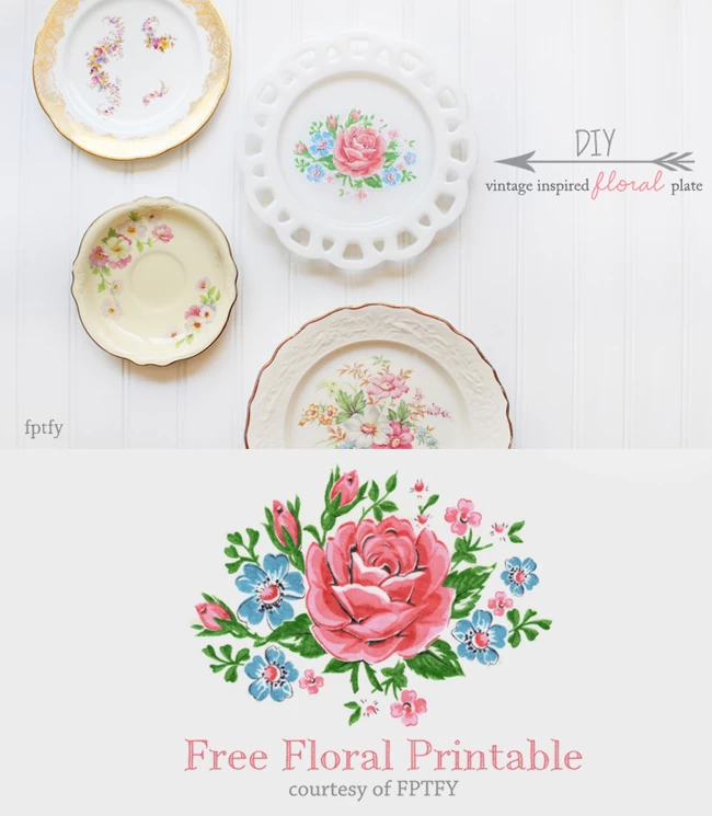 vintage inspired floral plate by FPTFY