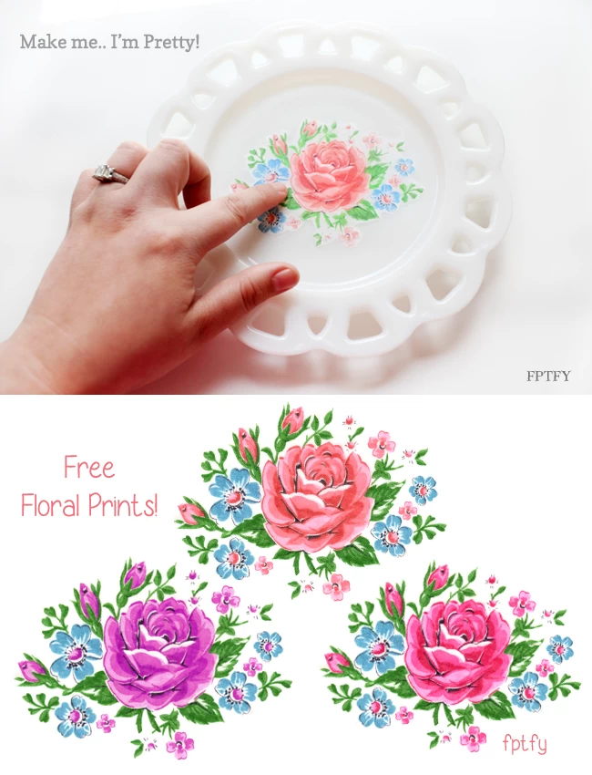 vintage inspired floral plate by FPTFY_5