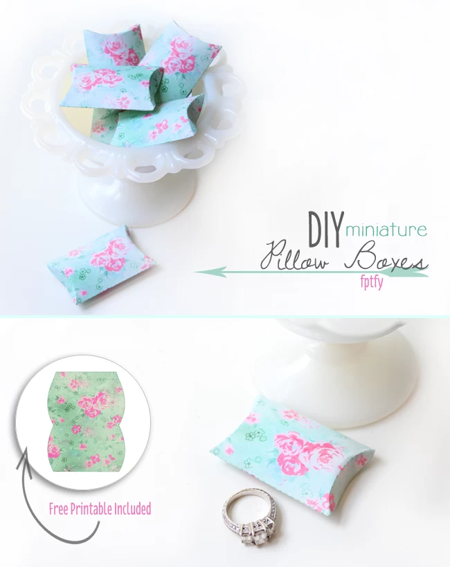 free diy miniature pillow box printables