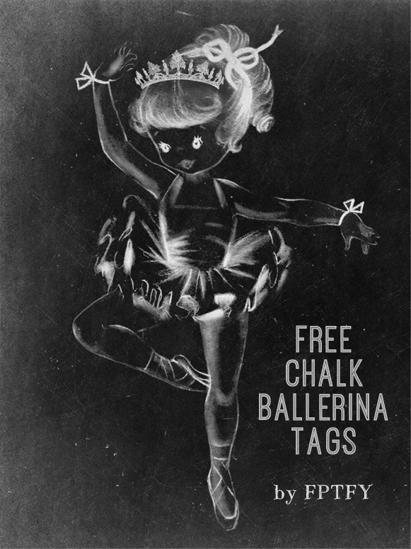 Chalkboard Ballerina Tags