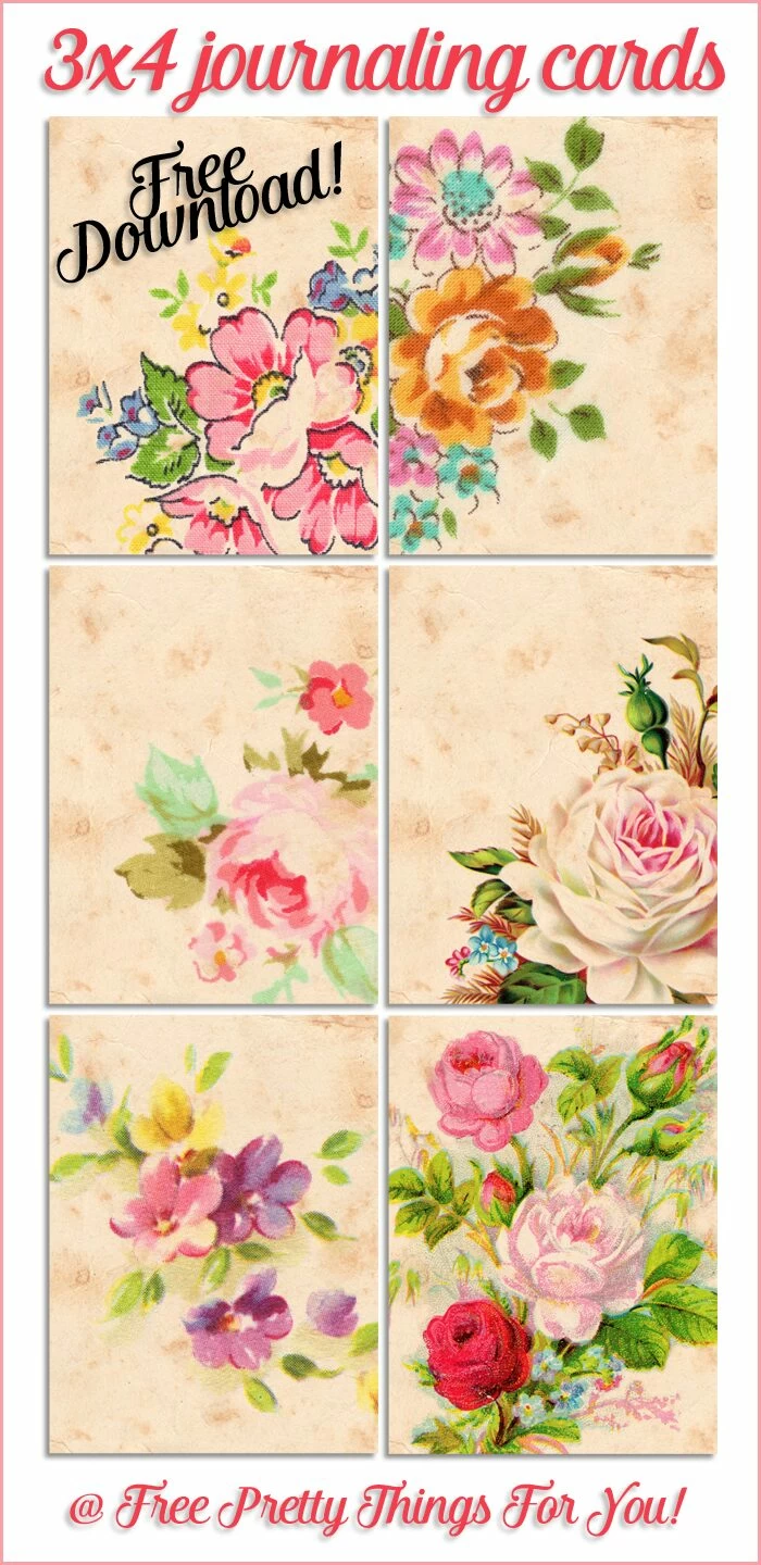 Free_Journaling_Cards_3x4_Vintage_Florals_1