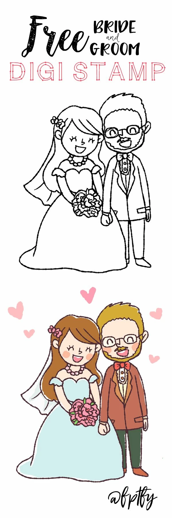 Free-bride-and-groom-Digital-stamp-clipart-FPTFY-1