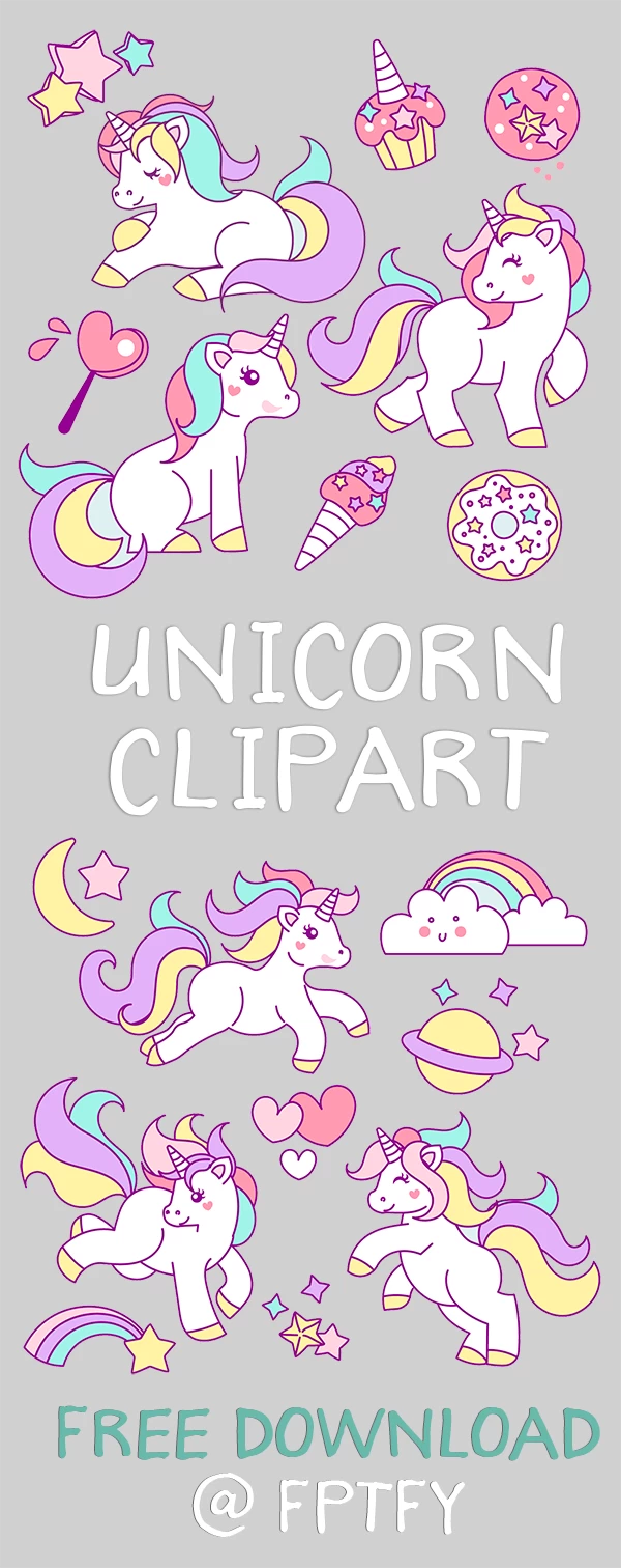 Free Hand Drawn Unicorn Clip Art
