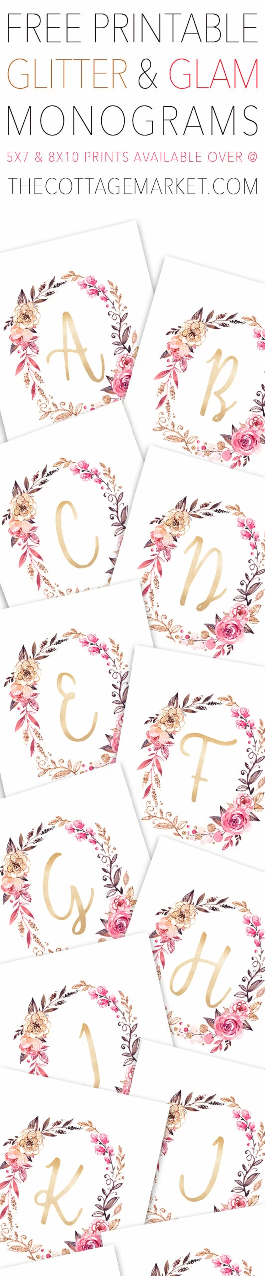 Glitter and Glam Monogram Wall Art