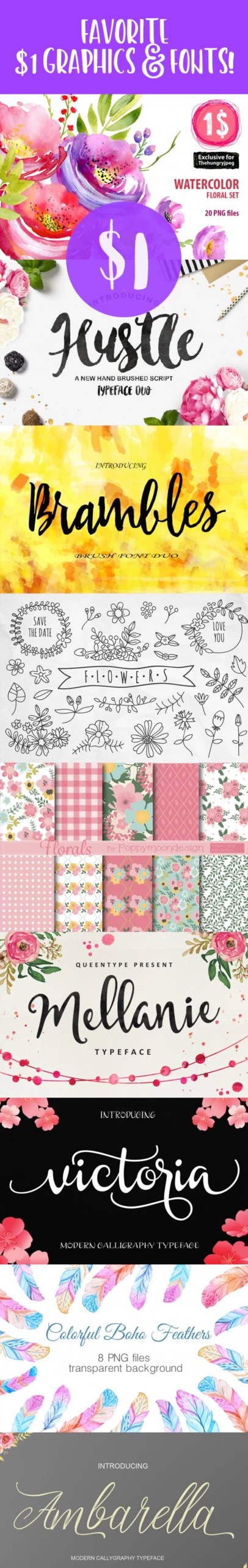 Favorite $1 Graphics and Fonts