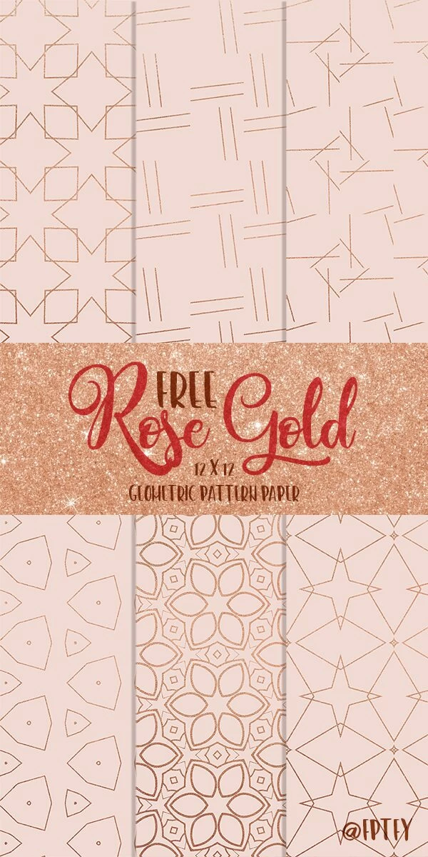 Free Rose Gold Geometric Digital Papers
